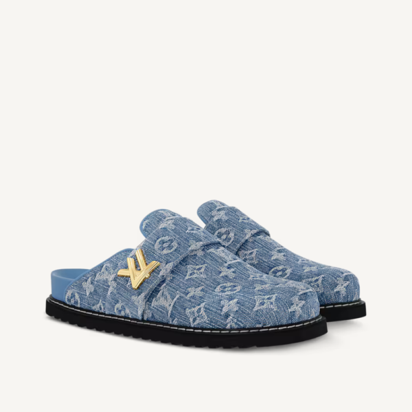 ·?????? Ůʽ LV Cozy Comfort ????Ь ??ɫ Monogram Denim
