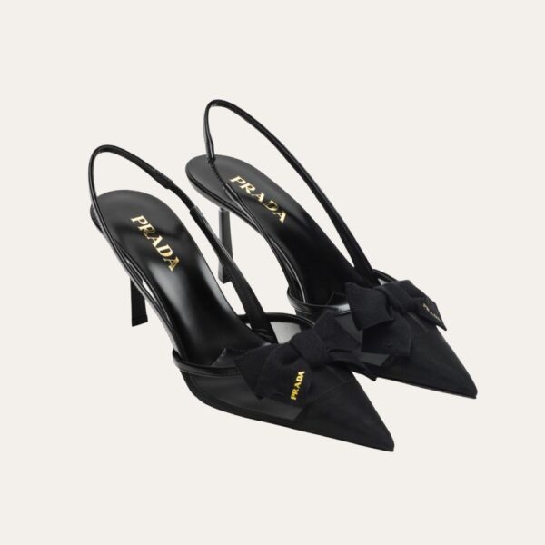 Prada 黑色网眼布露跟高跟鞋