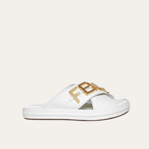Fendi Fendigraphy 白色拖鞋