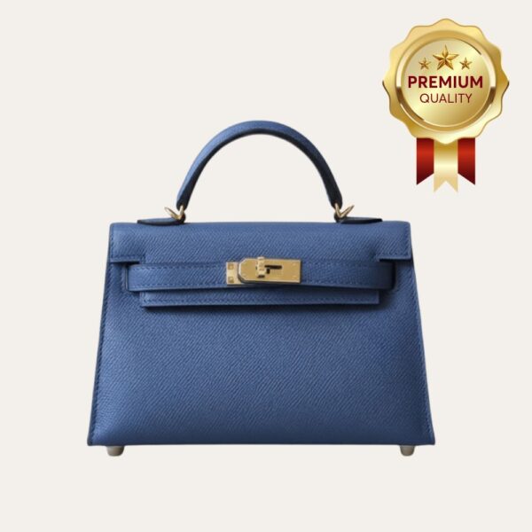 [优质] – Hermès Kelly Mini II 包袋 蓝色 7.5 英寸