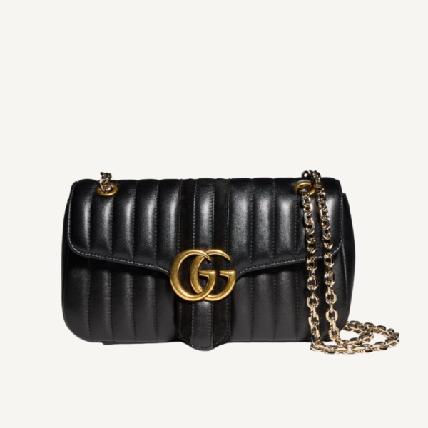 Gucci Jetset GG Marmont 中号单肩包 黑色 10.2 英寸