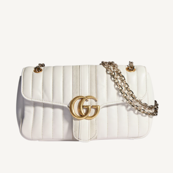 Gucci Jetset GG Marmont 中号单肩包 白色 10.2 英寸