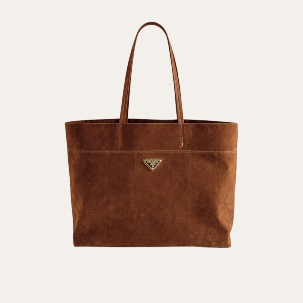Prada Suede 托特包 可可棕色 14.6 英寸