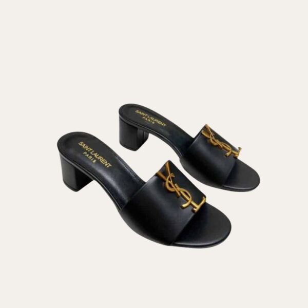 Saint Laurent 黑色高跟凉拖