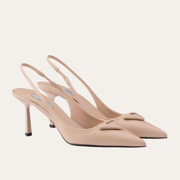 Prada 磨砂皮革露跟高跟鞋 米粉色 1I901M 055 F0236 F 075