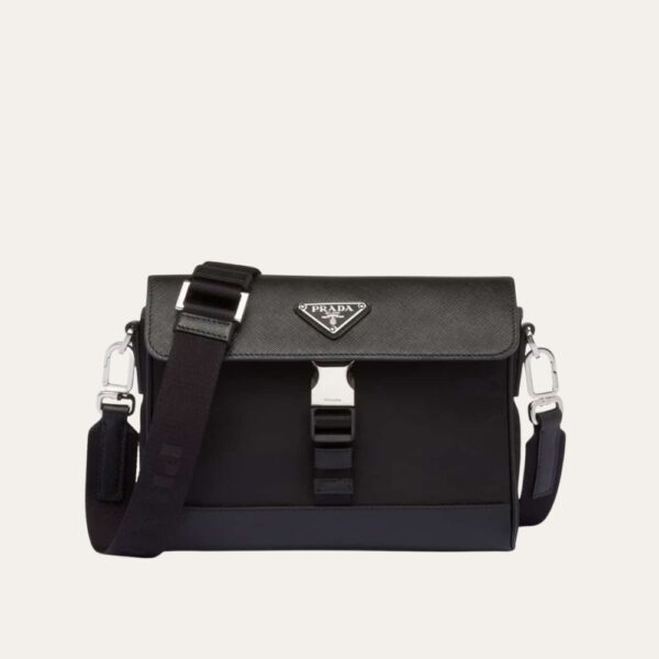 Prada Re Nylon And Saffiano 单肩包 黑色 7.9 英寸 2Vd053 2Dmh F0002 V Ooo