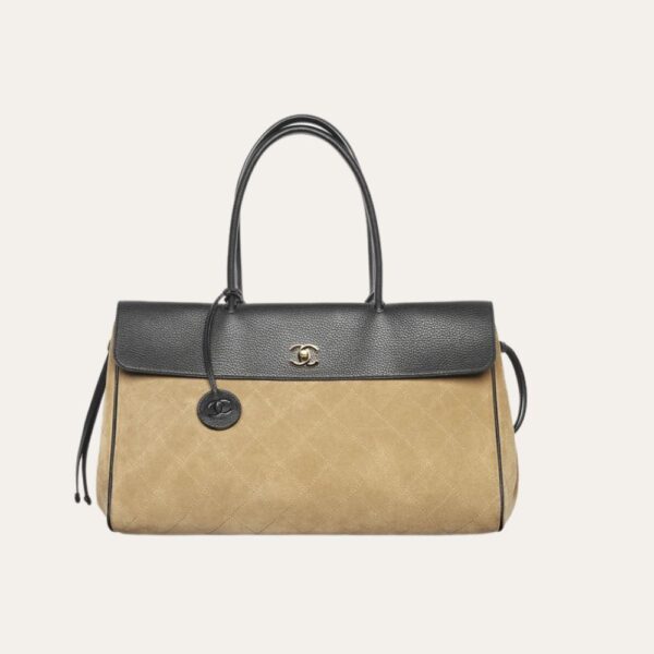 Chanel Métiers d'art 2026 Shopper 深色米色 & 浅米色 黑色金色五金配件12.6英寸