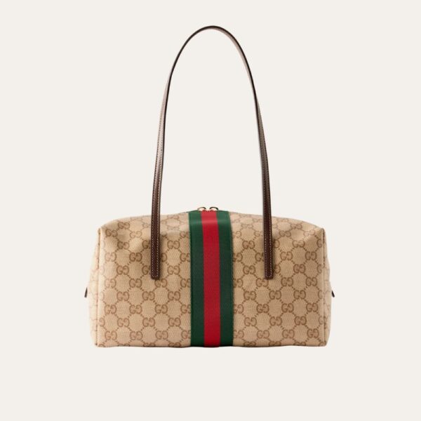 Gucci Melrose 中号波士顿包袋 沙色 深棕色 11.4 英寸