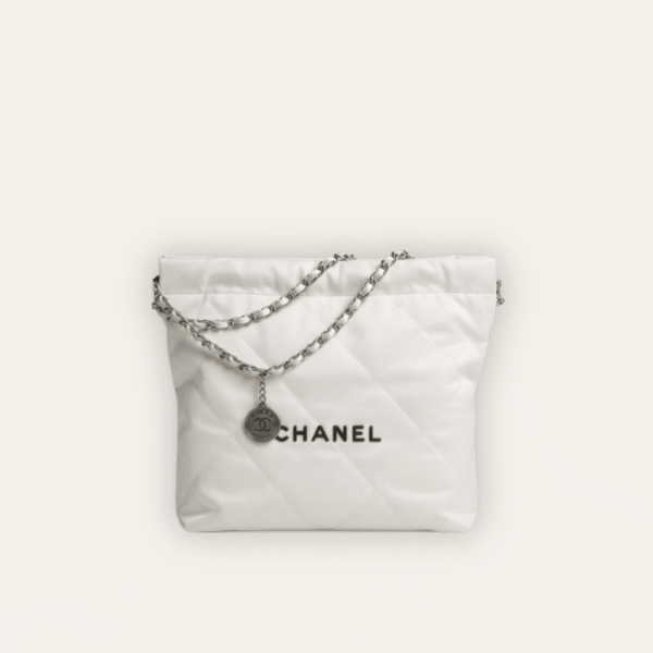 Chanel 22 包袋小号涂油灰白色/奶油色 11.8 英寸