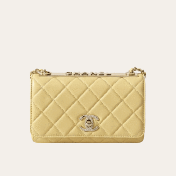Chanel Trendy Cc Woc (钱包 On Chain) 淡黄色 7.5 英寸