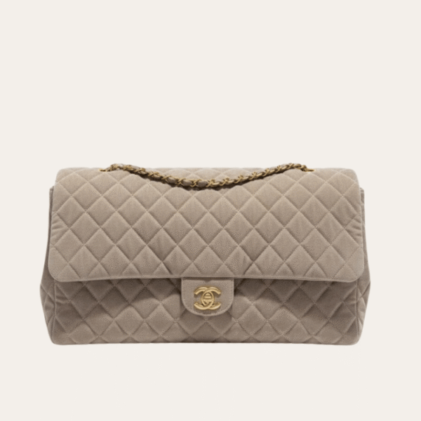 Chanel Flap 复古风格单肩包/Hobo 包袋 卡其色 17.7 英寸