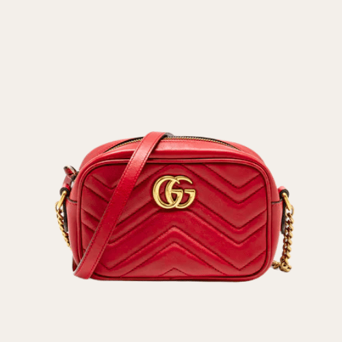 Gucci Gg Marmont 小相机包红色 9.4 英寸