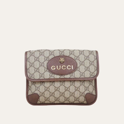 Gucci Tiger Head Gg 小号斜挎包 棕色 8.3 英寸