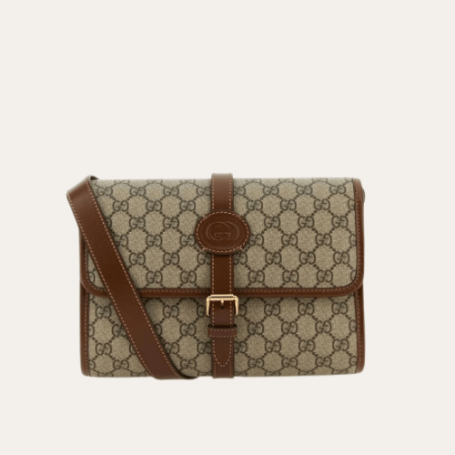 Gucci Gg Supreme Flap Messenger 包袋 米色 9.8 英寸
