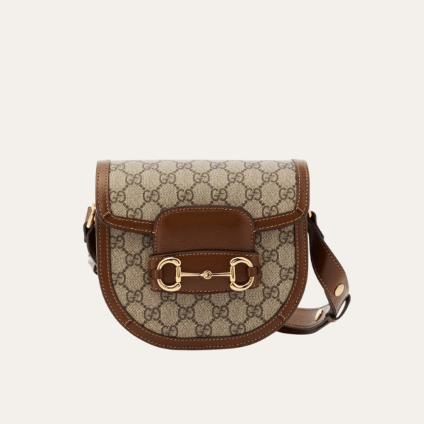 Gucci Horsebit 1955 迷你马鞍包棕色 7.1 英寸