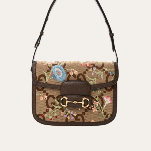 Gucci 马衔扣 1955 单肩包 棕色 10.2 英寸