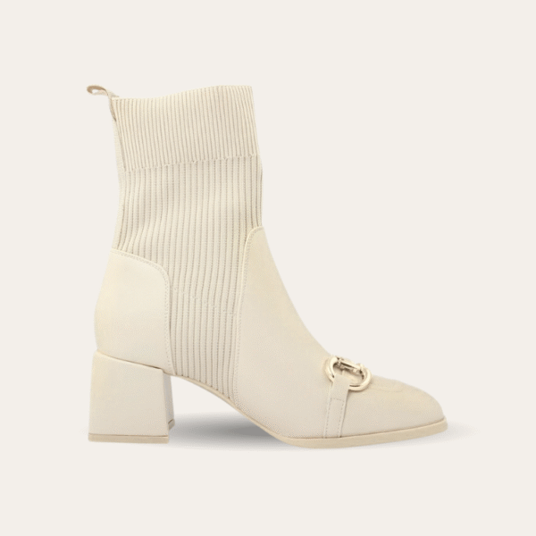Gucci 米色搭扣袜靴