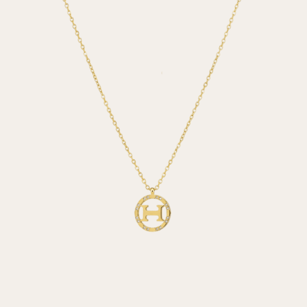 Hermès H Circle 项链 金色