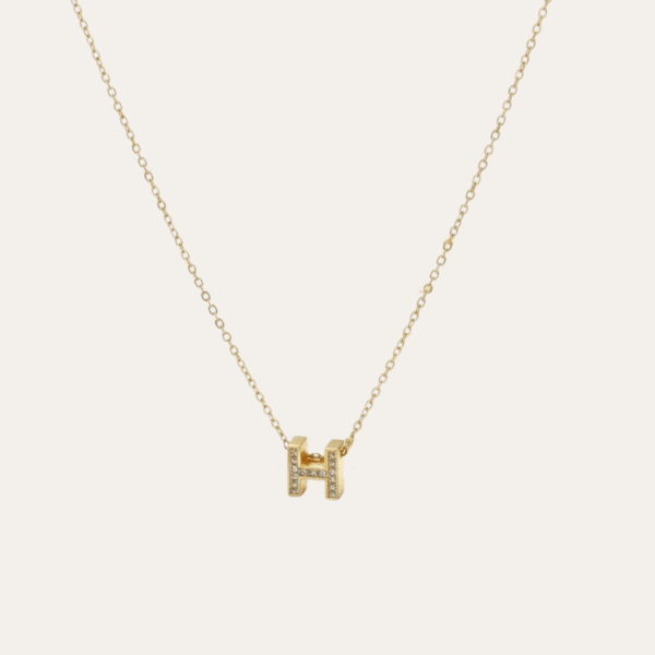 Hermès H 项链 金色