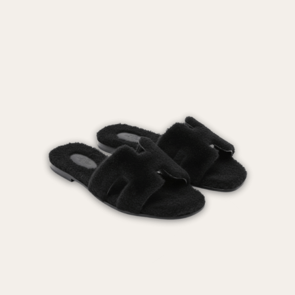 爱马仕 Oran 黑色凉鞋