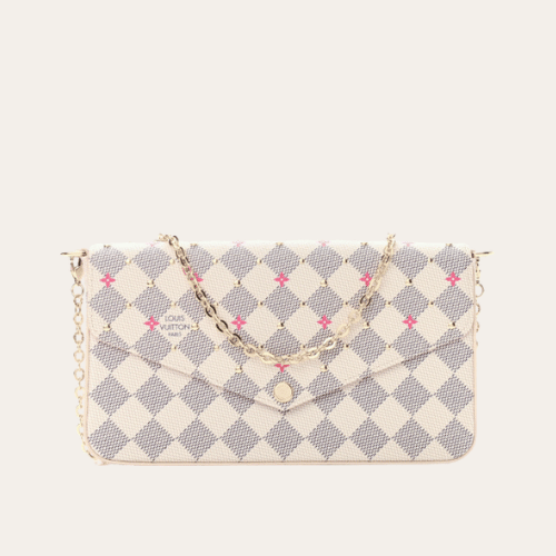 ·?????? Pochette F??licie Damier Azur ?Ϻ?ɫ 8.3 Ӣ?? N64616