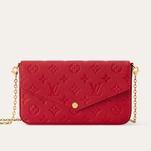 路易威登 Pochette Félicie Monogram Empreinte Rouge Louis 8.3 英寸 M25793