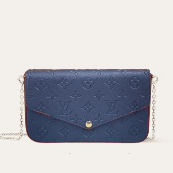 路易威登 Pochette Félicie Monogram Empreinte 海军蓝 蓝色 8.3 英寸 M64064