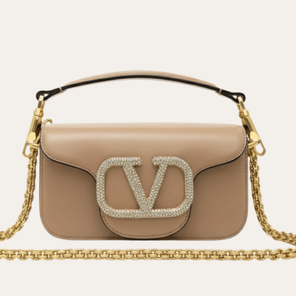 Valentino Locò 小号裸色单肩包 7.8 英寸