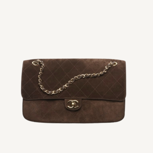 Chanel Maxi Flap 包袋 深棕色 12.6 英寸