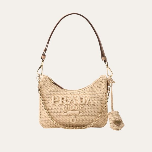 Prada Re Edition 钩针包袋 自然色 8.7 英寸 1BC204 2M2T F0018 V JUO