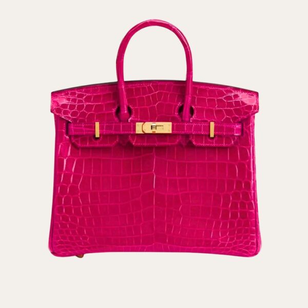 Hermes Birkin 30 鳄鱼金色调五金配件 深粉色 30 厘米