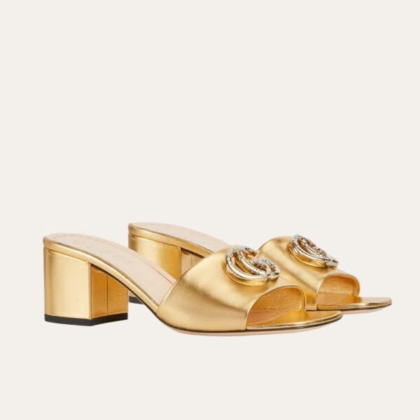 Gucci Nojum 女士金色皮革拖鞋 ?817257B8B008024