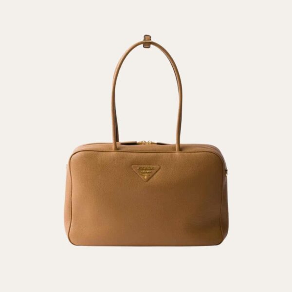 Prada 大号顶部提手包袋 焦糖色 15.8 英寸 1BB128 2DKV F03V8 V ONO