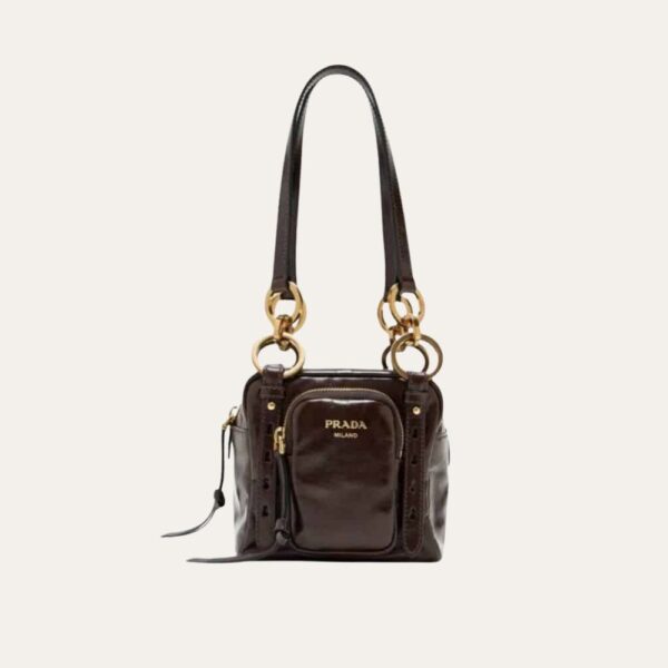 Prada Dangle 顶部提手迷你包袋 棕色 5.5 英寸
